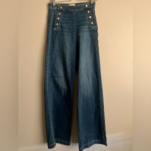 Frame Sailor Snap Wide leg Denim Jeans Size 28